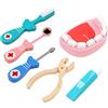 XLKJ Set da 6 Pezzi Set per Giocare al Dottore，Legno Giocattoli Dentista Bambini Dottore Playset