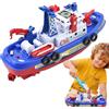 Generico Giocattoli da bagno per la barca del fuoco, giocattolo da bagno in barca per bambini | Giochi di barca antincendio dei giocattoli elettrici - Nave a batteria con spray d'acqua automatico, luci e music
