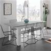 Dmora Tavolo per Sala da Pranzo Estensibile, Color Cemento e Bianco artik, cm 140 x 90 x h78
