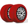 R.Evolution Calze da Neve Omologate Italia RRR, 2 Calze, Taglia XXL, Rosso, Catene da Neve Tessili per R15 - R22 (Misure per Pneumatici Dettagliate all'Interno)