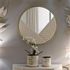 Dmora - Specchio Tibagi, Specchiera, Articolo d'arredo a muro, Decorazione con specchio, 80 x 3 h80 cm, Bianco e Oro