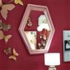 Dmora - Specchio Vagienna, Specchiera, Articolo d'arredo a muro, Decorazione con specchio, 75 x 4 h80 cm, Rosa
