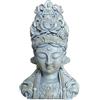 Relaxdays Busto Buddha 44x32x21 cm, statuetta zen per salotto & giardino, resistente intemperie e gelo, grigio chiaro