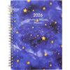 Penitue Agenda 2026, Rilegatura Doppio Filo Calendario Planner Mensile e Settimanale Planner 2026 Gennaio a Dicembre con Linguette Mensili Motivo Cielo Stellato Diario per L'Ufficio Scolastico