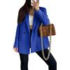 ORANDESIGNE Blazer Donna Elegante Estivo Tailleur Donna Cerimonia Blazer Oversize Donna Tailleur Blazer Casual da Donna Eleganti Giacca da Lavoro e Ufficio A Blu Scuro L