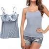 STARBILD Canotte da Donna a Canotta con Reggiseno Incorporato Canottiera di Base Solida Camicia Imbottita Regolabile con Spalline Sottili
