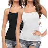 STARBILD Canotte da Donna a Canotta con Reggiseno Incorporato Canottiera di Base Solida Camicia Imbottita Regolabile con Spalline Sottili