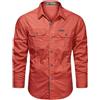 PADOLA Uomo Camicia Button Down con Tasca Camicie da Lavoro Manica Lunga con Bottoni Tops(XXL,Rosso)