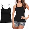 STARBILD Canotte da Donna a Canotta con Reggiseno Incorporato Canottiera di Base Solida Camicia Imbottita Regolabile con Spalline Sottili