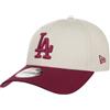 New Era 9Forty Side Script Dodgers Cappellino da baseball Curved Brim MLB LA Los Angeles Donna/Uomo/Strapback - Fibbia in metallo con visiera Primavera-Estate, beige., Taglia unica