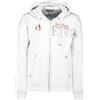 Geographical Norway Gadventure Men - Felpa Cappuccio con Tasca A Canguro Uomo - Felpa Pullover Hoody Caldo A Maniche Lunghe - Abito Ideale Primavera Estate Autunno Inverno (Bianco Bianco XL)