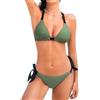 CUPSHE Bikini da donna Set Due Pezzi Costumi Da Bagno Scollo A V Halter Cinghia Gancio Indietro Costume Da Bagno Vita Media Cravatta Laterale Costumi