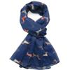 GFM® Sciarpa da donna con stampa di bassotto per primavera ed estate, Blu, L