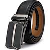 BULLIANT Cintura Uomo, Cintura Pelle 35mm,Trim Regolabile | Cintura Uomo Fibbia Automatica,Confezione Regalo