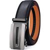 BULLIANT Cintura Uomo, Cintura Pelle Uomo Cricchetto Automatica Fibbia 35mm,Trim Regolabile per Adattars,Nero1468,110cm/30-36vita regolabile