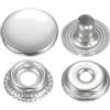QUARKZMAN 60 Set Bottoni Automatici a Pressione 15mm Chiusure a Scatto Metallo Bottoni a Pressione in Lega da Cucire Jeans per Borse Pelle Barche e Tela, Argento
