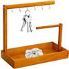 Generic Porta chiavi per tavolo da ingresso, portachiavi, portagioielli in legno per chiavi, organizer da banco con 6 ganci, vassoio per vanità da bagno, porta gioielli