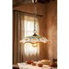 ILAB Lampadario a sospensione 1 luce con catena e ceramica realizzata e decorata artigianalmente 40cm coll. martina
