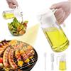 PUWOWYE Spruzzino per Olio 470ml, 2 e 1 Olio Spray Cucina, Oliera Spray Multifunzionale, Spruzzatore Olio per Cucinare, Grigliare, Insalate, Completo Pennello Cucina e Scovolino Bottiglie, Bianco