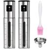 TLDBATICE Spruzzatore Olio Inox Set 2PCS, 100ml Flacone Spray Olio con Pennello | 2x Spruzzatore olio per olio alimentare, dosaggio preciso, con pennello in silicone e imbuto per cucina e barbecue