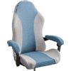 LEKEFETO 1 set di coprisedili per sedia da gioco, estensibili, rimovibili, con braccioli, lavabile, per sedia da gaming, da corsa, da computer, senza sedia (grigio e blu)