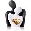 Sikweny Coppia di Innamorati Statua Romantica Scultura Moderna Dorato Cuore Design Elegante Amore Per Le Figurine Regalo Di Scultura Amanti Simbolici per San Valentino Anniversario (In Bianco e Nero)
