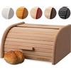FALKENBERGER Portapane M in legno di faggio naturale, 32 x 25 x 16 cm, con | Portapane fatto a mano dal design tradizionale - Portapane arrotolabile, per uso alimentare, con circolazione dell'aria e