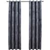 vidaXL 2X Tende Oscuranti con Anelli Classici Eleganti Moderne Tendaggi Casa Rivestimento Finestre Privacy in Metallo e Velluto 140x175cm Antracite