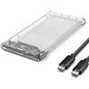 Netac Enclosure per dischi rigidi da 2,5 USB 3.0 a SATA 3.0, alloggiamento esterno per HDD SATA da 7 mm 9,5 mm 2,5 pollici e SSD, accelerazione senza attrezzi e UASP