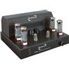 Dynavox VR-70E II amplificatore integrato a valvole, amplificatore HiFi per un suono caldo e valvolare, Design vintage con griglia di protezione rimovibile, finitura nera elegante.