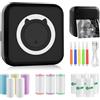 GuKKK Mini Stampante Fotografica, Mini Stampante Termica,Stampante Fotografica Istantanea Portatile, Mini Stampante Termica Bluetooth con Ricarica USB Stampante, per Fotografica, Note, Diario, Elenco (Nero)