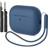 AOTUAO Custodia Compatibile con AirPods Pro 3 Case Cover, Case Protettiva Antiurto in Silicone per AirPods Pro 3a Generazione Custodia con Kit di Pulizia e Silicone Lanyar, Royal Blue