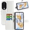 JIUNINE Cover per Honor 90, Custodia Libro in Pelle Sintetica Portafoglio Case Flip Antiurto [Slot per Schede] [Chiusura Magnetica] Compatibile con Honor 90, Bianco