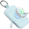 RORRY Power Bank, batteria esterna da 5000 mAh con cavo integrato, per iPhone 17/16/15/14/13/12, Apple Watch Ultra/11/10/9/8/7/6/SE, blu