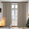 Deconovo Tende Camera da Letto Oscuranti per interni 2 Pezzi 140x145 CM, Tende Termiche Isolanti Moderne per Soggiorno, con Passanti, Cachi