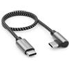 deleyCON 0,30m USB C 1x 90° Angolato PD3.0 (60W Ricarica Rapida) Corto 30cm USB-C a USB-C per iPhone 17 16 15 Pro Max Air, S26 S25 S24 Pixel iPad Pro MacBook Air Tablet Switch PS5