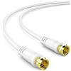 deleyCON 1m Cavo Antenna SAT TV Coassiale HDTV Schermatura 4x DVB-S DVB-S2 Radio DAB Connettori Metallo Placcati Oro Bianco