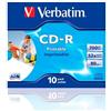Verbatim Verbatim 43325 AZO 52x Printable CD-R - Jewel Cased 10 Pack (CD)