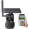 WOLFANG Fototrappola, 4G LTE Fototrappola Solare 2.5K con Scheda SIM Preinsta...