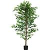 Pianta Artificiale di Ficus con Vaso per Interni ed Esterni 180 cm Verde