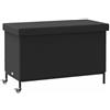vidaXL Contenitore da Giardino con Ruote Nero 110x55x73 cm Polyrattan, portaoggetti da Giardino, Contenitore Cuscino da Giardino, Mobile da Giardino