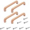 Xiciki 4 maniglie per armadi in legno, 128 mm, distanza tra i fori, manico in legno, maniglie per armadi, maniglie per mobili, maniglie per armadio, cassetto con 8 viti