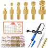 YIYAXIN Set Saldatore Stagno Display LED 308 Pezzi, Kit Punte Saldatura Filettatura Fusione Ottone Temperatura Regolabile 90W, con Inserti Filettati Caldo M2 M2,5 M3 M4 M5 M6, per Inserti Stampa 3d e Plastica