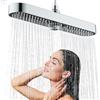 JINYOMFLY Soffione per Doccia Grande, 48cm Soffione Grande Doccia, 3 Modalità Soffione Doccia Grande Anticalcare, Cipolla per Doccia Grande, Cromo