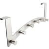 RICOO Appendiabiti da Porta MH027S-6 in Acciaio Inox Attaccapanni Salvaspazio con 6 Ganci Montaggio Senza Foratura 39x15x5,3 cm Argento Design Moderno per Casa e Ufficio