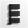 VANCOCO Radiatore da bagno per bagno, scaldasalviette, nero, piatto, 800 x 450 cm, con attacco laterale 50