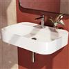 EMKE Lavabo Bagno da Appoggio e Sospeso 60 x 40 x 11 cm, Bianco Lucido