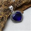 Ciondolo Artigianale in Argento 925 Cuore Gemma Tanzanite Lush, 1 Pietra
