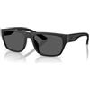 Emporio Armani EA4267U 500187 - Occhiali da Sole Uomo Nero Opaco Gommato Rettangolare con Lenti Grigie UV400