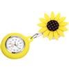 FRCOLOR Orologio da Infermiera a Girasole Clip, 1 Pezzo, Giallo, Leggero | Lega di Zinco, Vetro e Silicone, Quadrante Grande Numeri Chiari, Uso a Mani Libere